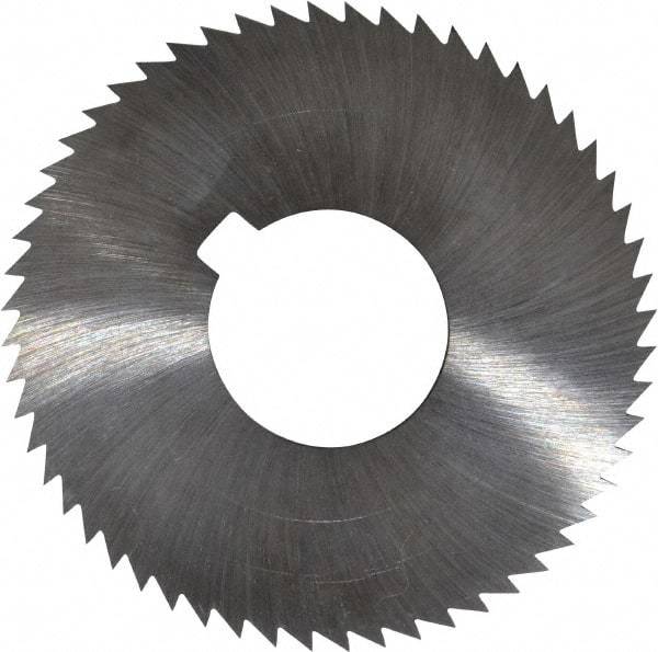 Made in USA - 2-3/4" Diam x 0.036" Blade Thickness x 1" Arbor Hole Diam, 56 Tooth Slitting and Slotting Saw - Arbor Connection, Right Hand, Uncoated, High Speed Steel, Concave Ground, Contains Keyway - Makers Industrial Supply