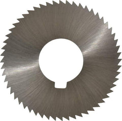 Made in USA - 2-3/4" Diam x 0.04" Blade Thickness x 1" Arbor Hole Diam, 56 Tooth Slitting and Slotting Saw - Arbor Connection, Right Hand, Uncoated, High Speed Steel, Concave Ground, Contains Keyway - Makers Industrial Supply