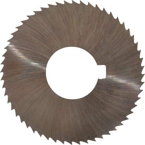 Made in USA - 2-3/4" Diam x 0.045" Blade Thickness x 1" Arbor Hole Diam, 56 Tooth Slitting and Slotting Saw - Arbor Connection, Right Hand, Uncoated, High Speed Steel, Concave Ground, Contains Keyway - Makers Industrial Supply