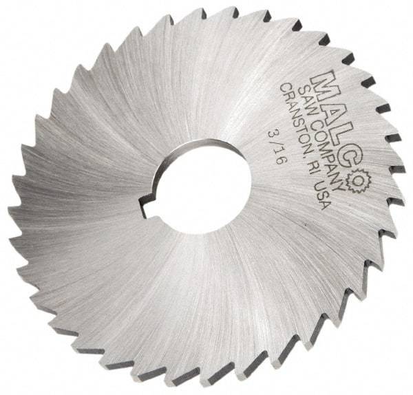 Made in USA - 6" Diam x 3/16" Blade Thickness x 1" Arbor Hole Diam, 42 Tooth Slitting and Slotting Saw - Arbor Connection, Right Hand, Uncoated, High Speed Steel, Concave Ground, Contains Keyway - Makers Industrial Supply