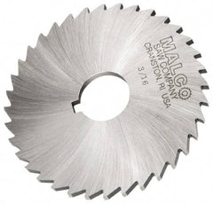 Made in USA - 6" Diam x 1/8" Blade Thickness x 1-1/4" Arbor Hole Diam, 44 Tooth Slitting and Slotting Saw - Arbor Connection, Right Hand, Uncoated, High Speed Steel, Concave Ground, Contains Keyway - Makers Industrial Supply