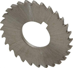 Made in USA - 1-1/4" Diam x 1/16" Blade Thickness x 1/2" Arbor Hole Diam, 28 Tooth Slitting and Slotting Saw - Arbor Connection, Right Hand, Uncoated, High Speed Steel, Concave Ground, Contains Keyway - Makers Industrial Supply