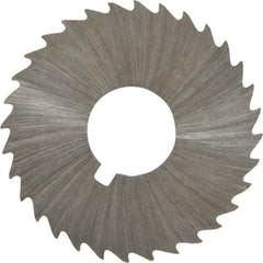 Made in USA - 1-1/2" Diam x 1/32" Blade Thickness x 1/2" Arbor Hole Diam, 32 Tooth Slitting and Slotting Saw - Arbor Connection, Right Hand, Uncoated, High Speed Steel, Concave Ground, Contains Keyway - Makers Industrial Supply