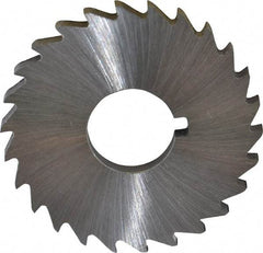 Made in USA - 1-1/2" Diam x 1/8" Blade Thickness x 1/2" Arbor Hole Diam, 26 Tooth Slitting and Slotting Saw - Arbor Connection, Right Hand, Uncoated, High Speed Steel, Concave Ground, Contains Keyway - Makers Industrial Supply