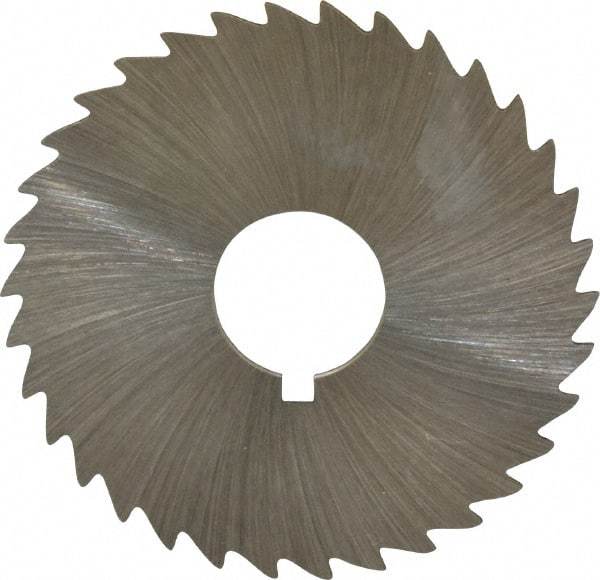 Made in USA - 1-3/4" Diam x 1/32" Blade Thickness x 1/2" Arbor Hole Diam, 34 Tooth Slitting and Slotting Saw - Arbor Connection, Right Hand, Uncoated, High Speed Steel, Concave Ground, Contains Keyway - Makers Industrial Supply