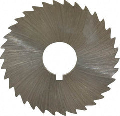 Made in USA - 1-3/4" Diam x 1/32" Blade Thickness x 1/2" Arbor Hole Diam, 34 Tooth Slitting and Slotting Saw - Arbor Connection, Right Hand, Uncoated, High Speed Steel, Concave Ground, Contains Keyway - Makers Industrial Supply