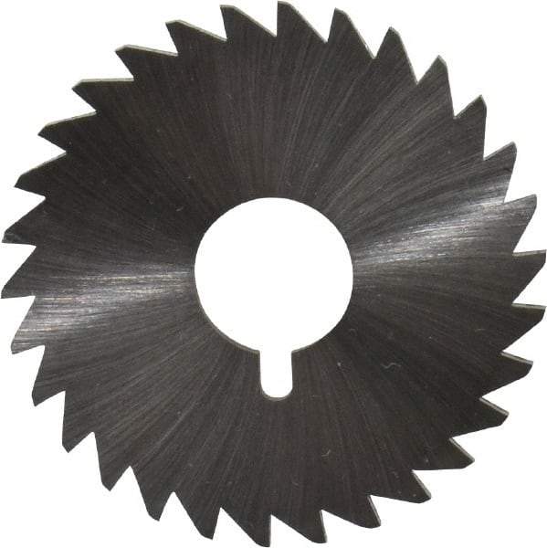 Made in USA - 1-3/4" Diam x 3/32" Blade Thickness x 1/2" Arbor Hole Diam, 30 Tooth Slitting and Slotting Saw - Arbor Connection, Right Hand, Uncoated, High Speed Steel, Concave Ground, Contains Keyway - Makers Industrial Supply