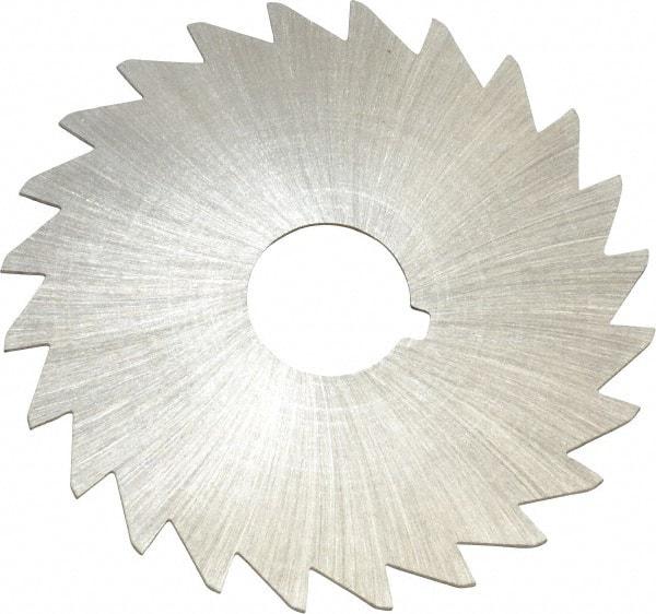 Made in USA - 2" Diam x 1/32" Blade Thickness x 1/2" Arbor Hole Diam, 24 Tooth Slitting and Slotting Saw - Arbor Connection, Right Hand, Uncoated, High Speed Steel, Concave Ground, Contains Keyway - Makers Industrial Supply