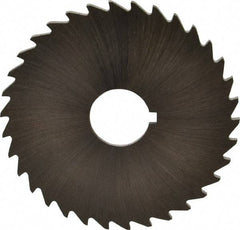 Made in USA - 2" Diam x 1/16" Blade Thickness x 1/2" Arbor Hole Diam, 34 Tooth Slitting and Slotting Saw - Arbor Connection, Right Hand, Uncoated, High Speed Steel, Concave Ground, Contains Keyway - Makers Industrial Supply