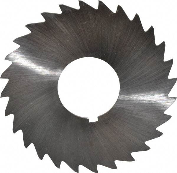 Made in USA - 2-1/2" Diam x 3/64" Blade Thickness x 7/8" Arbor Hole Diam, 28 Tooth Slitting and Slotting Saw - Arbor Connection, Right Hand, Uncoated, High Speed Steel, Concave Ground, Contains Keyway - Makers Industrial Supply