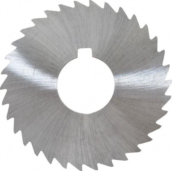 Made in USA - 3" Diam x 1/32" Blade Thickness x 1" Arbor Hole Diam, 34 Tooth Slitting and Slotting Saw - Arbor Connection, Right Hand, Uncoated, High Speed Steel, Concave Ground, Contains Keyway - Makers Industrial Supply