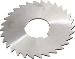 Made in USA - 3" Diam x 1/16" Blade Thickness x 1" Arbor Hole Diam, 30 Tooth Slitting and Slotting Saw - Arbor Connection, Right Hand, Uncoated, High Speed Steel, Concave Ground, Contains Keyway - Makers Industrial Supply