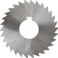 Made in USA - 3" Diam x 3/32" Blade Thickness x 1" Arbor Hole Diam, 30 Tooth Slitting and Slotting Saw - Arbor Connection, Right Hand, Uncoated, High Speed Steel, Concave Ground, Contains Keyway - Makers Industrial Supply