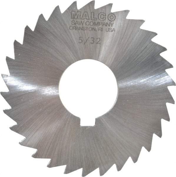 Made in USA - 3" Diam x 5/32" Blade Thickness x 1" Arbor Hole Diam, 30 Tooth Slitting and Slotting Saw - Arbor Connection, Right Hand, Uncoated, High Speed Steel, Concave Ground, Contains Keyway - Makers Industrial Supply