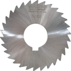 Made in USA - 3" Diam x 5/32" Blade Thickness x 1" Arbor Hole Diam, 30 Tooth Slitting and Slotting Saw - Arbor Connection, Right Hand, Uncoated, High Speed Steel, Concave Ground, Contains Keyway - Makers Industrial Supply