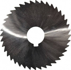 Made in USA - 4" Diam x 3/64" Blade Thickness x 1" Arbor Hole Diam, 40 Tooth Slitting and Slotting Saw - Arbor Connection, Right Hand, Uncoated, High Speed Steel, Concave Ground, Contains Keyway - Makers Industrial Supply