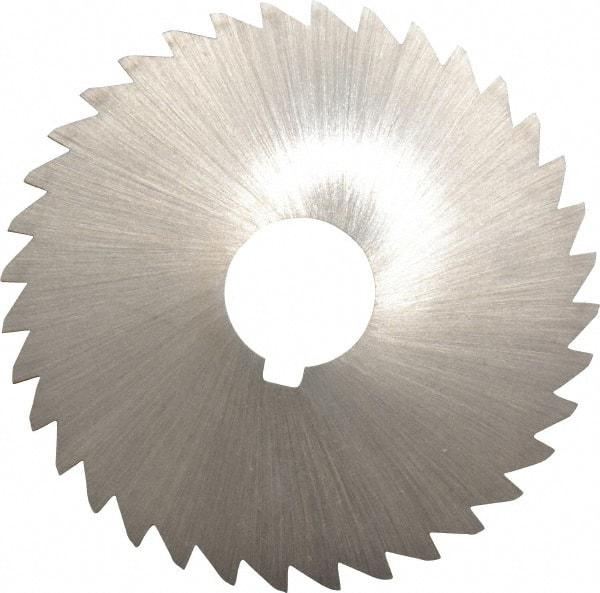 Made in USA - 4" Diam x 1/16" Blade Thickness x 1" Arbor Hole Diam, 36 Tooth Slitting and Slotting Saw - Arbor Connection, Right Hand, Uncoated, High Speed Steel, Concave Ground, Contains Keyway - Makers Industrial Supply