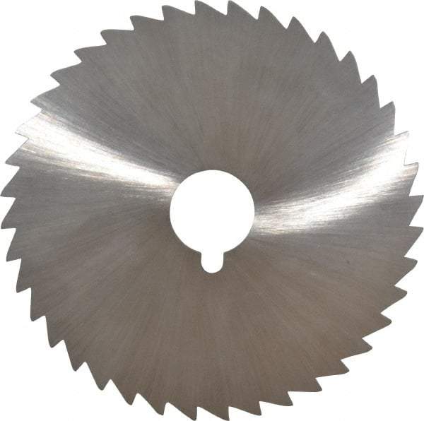 Made in USA - 5" Diam x 3/32" Blade Thickness x 1" Arbor Hole Diam, 40 Tooth Slitting and Slotting Saw - Arbor Connection, Right Hand, Uncoated, High Speed Steel, Concave Ground, Contains Keyway - Makers Industrial Supply