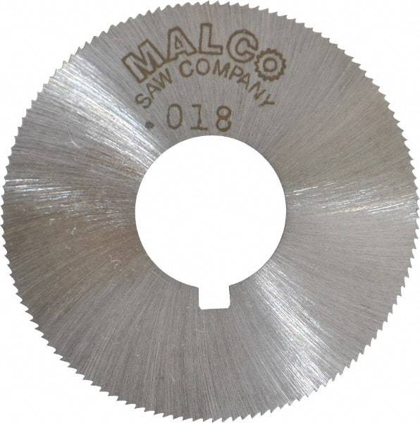 Made in USA - 1-3/4" Diam x 0.018" Blade Thickness x 5/8" Arbor Hole Diam, 132 Tooth Slitting and Slotting Saw - Arbor Connection, Right Hand, Uncoated, High Speed Steel, Concave Ground, Contains Keyway - Makers Industrial Supply