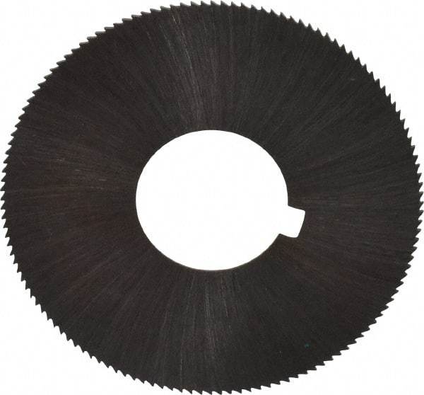 Made in USA - 1-3/4" Diam x 0.02" Blade Thickness x 5/8" Arbor Hole Diam, 132 Tooth Slitting and Slotting Saw - Arbor Connection, Right Hand, Uncoated, High Speed Steel, Concave Ground, Contains Keyway - Makers Industrial Supply