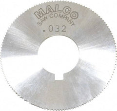 Made in USA - 1-3/4" Diam x 0.032" Blade Thickness x 5/8" Arbor Hole Diam, 132 Tooth Slitting and Slotting Saw - Arbor Connection, Right Hand, Uncoated, High Speed Steel, Concave Ground, Contains Keyway - Makers Industrial Supply