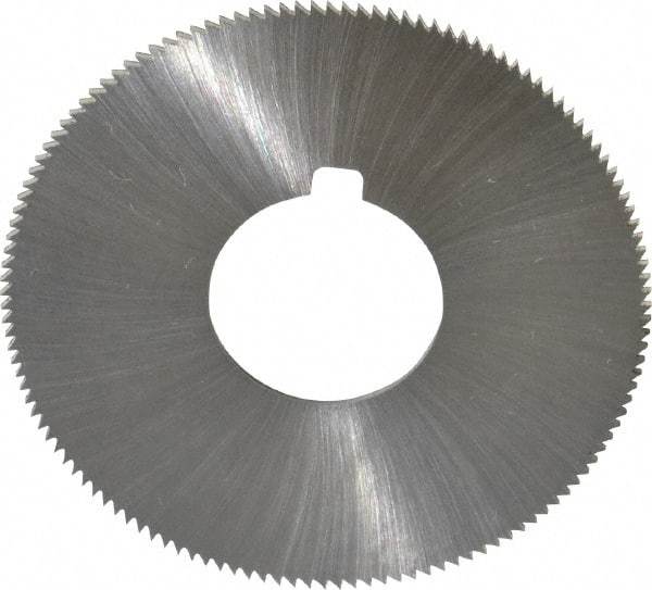 Made in USA - 1-3/4" Diam x 0.036" Blade Thickness x 5/8" Arbor Hole Diam, 132 Tooth Slitting and Slotting Saw - Arbor Connection, Right Hand, Uncoated, High Speed Steel, Concave Ground, Contains Keyway - Makers Industrial Supply