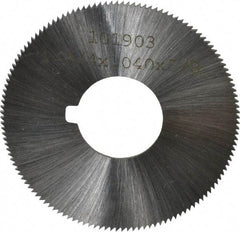 Made in USA - 1-3/4" Diam x 0.04" Blade Thickness x 5/8" Arbor Hole Diam, 132 Tooth Slitting and Slotting Saw - Arbor Connection, Right Hand, Uncoated, High Speed Steel, Concave Ground, Contains Keyway - Makers Industrial Supply