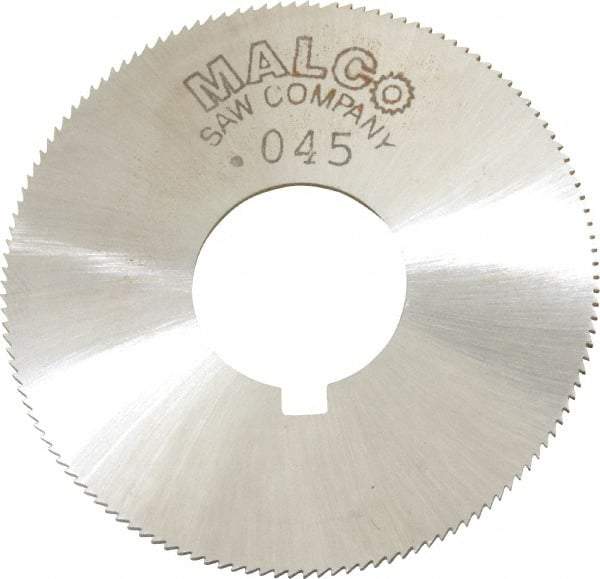 Made in USA - 1-3/4" Diam x 0.045" Blade Thickness x 5/8" Arbor Hole Diam, 132 Tooth Slitting and Slotting Saw - Arbor Connection, Right Hand, Uncoated, High Speed Steel, Concave Ground, Contains Keyway - Makers Industrial Supply