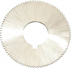 Made in USA - 1-3/4" Diam x 0.057" Blade Thickness x 5/8" Arbor Hole Diam, 132 Tooth Slitting and Slotting Saw - Arbor Connection, Right Hand, Uncoated, High Speed Steel, Concave Ground, Contains Keyway - Makers Industrial Supply