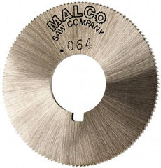 Made in USA - 1-3/4" Diam x 0.064" Blade Thickness x 5/8" Arbor Hole Diam, 132 Tooth Slitting and Slotting Saw - Arbor Connection, Right Hand, Uncoated, High Speed Steel, Concave Ground, Contains Keyway - Makers Industrial Supply