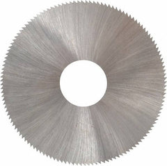 Made in USA - 2-1/4" Diam x 0.01" Blade Thickness x 5/8" Arbor Hole Diam, 132 Tooth Slitting and Slotting Saw - Arbor Connection, Right Hand, Uncoated, High Speed Steel, Concave Ground, Contains Keyway - Makers Industrial Supply