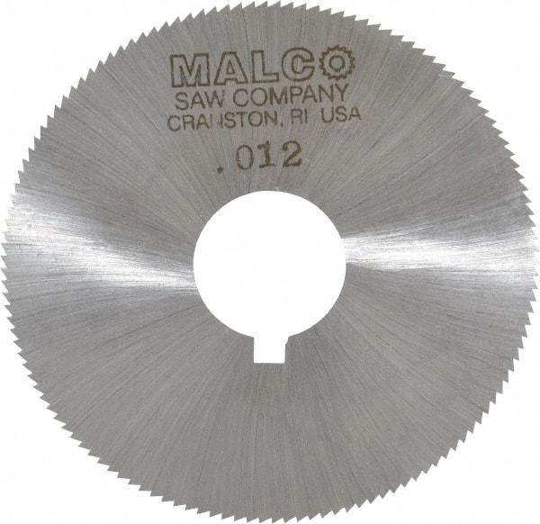 Made in USA - 2-1/4" Diam x 0.012" Blade Thickness x 5/8" Arbor Hole Diam, 132 Tooth Slitting and Slotting Saw - Arbor Connection, Right Hand, Uncoated, High Speed Steel, Concave Ground, Contains Keyway - Makers Industrial Supply