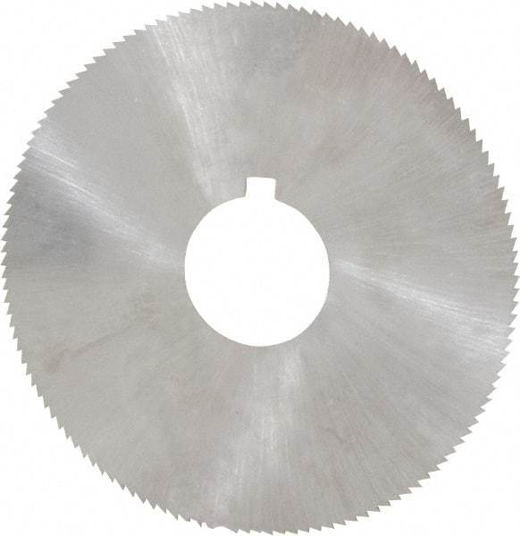 Made in USA - 2-1/4" Diam x 0.014" Blade Thickness x 5/8" Arbor Hole Diam, 132 Tooth Slitting and Slotting Saw - Arbor Connection, Right Hand, Uncoated, High Speed Steel, Concave Ground, Contains Keyway - Makers Industrial Supply