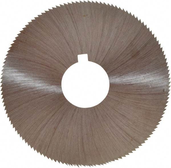 Made in USA - 2-1/4" Diam x 0.018" Blade Thickness x 5/8" Arbor Hole Diam, 132 Tooth Slitting and Slotting Saw - Arbor Connection, Right Hand, Uncoated, High Speed Steel, Concave Ground, Contains Keyway - Makers Industrial Supply