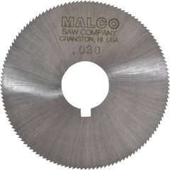 Made in USA - 2-1/4" Diam x 0.02" Blade Thickness x 5/8" Arbor Hole Diam, 132 Tooth Slitting and Slotting Saw - Arbor Connection, Right Hand, Uncoated, High Speed Steel, Concave Ground, Contains Keyway - Makers Industrial Supply