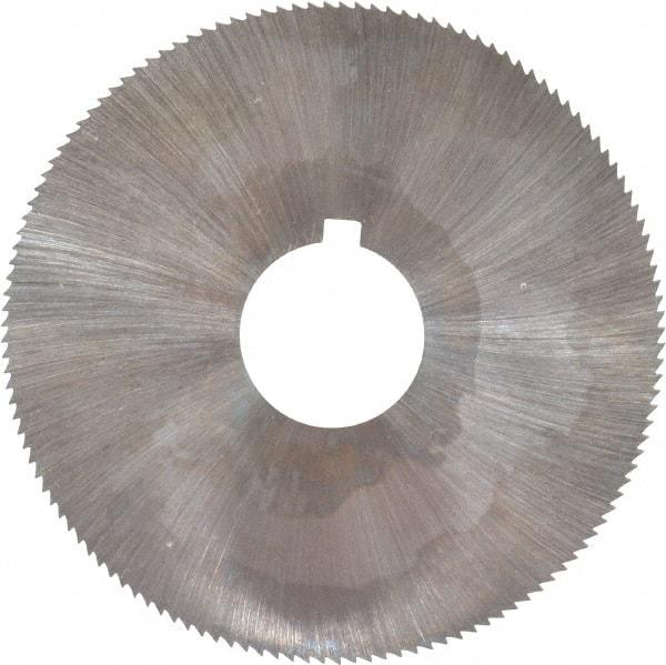 Made in USA - 2-1/4" Diam x 0.023" Blade Thickness x 5/8" Arbor Hole Diam, 132 Tooth Slitting and Slotting Saw - Arbor Connection, Right Hand, Uncoated, High Speed Steel, Concave Ground, Contains Keyway - Makers Industrial Supply