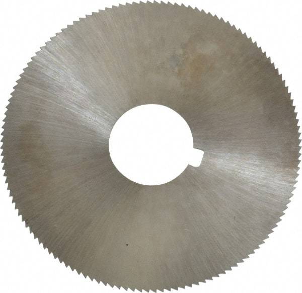 Made in USA - 2-1/4" Diam x 0.025" Blade Thickness x 5/8" Arbor Hole Diam, 132 Tooth Slitting and Slotting Saw - Arbor Connection, Right Hand, Uncoated, High Speed Steel, Concave Ground, Contains Keyway - Makers Industrial Supply