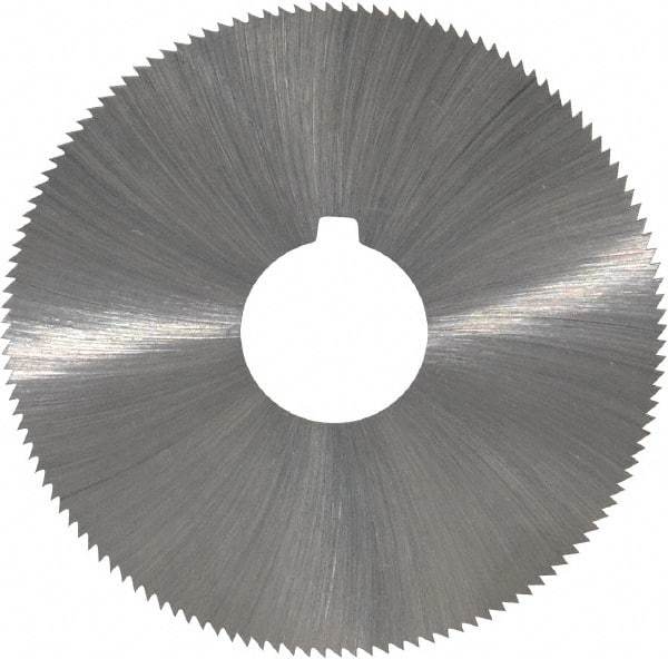 Made in USA - 2-1/4" Diam x 0.028" Blade Thickness x 5/8" Arbor Hole Diam, 132 Tooth Slitting and Slotting Saw - Arbor Connection, Right Hand, Uncoated, High Speed Steel, Concave Ground, Contains Keyway - Makers Industrial Supply