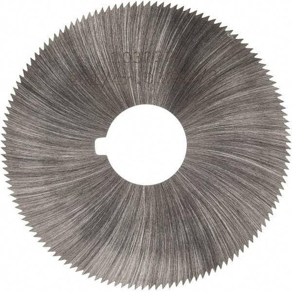 Made in USA - 2-1/4" Diam x 0.032" Blade Thickness x 5/8" Arbor Hole Diam, 132 Tooth Slitting and Slotting Saw - Arbor Connection, Right Hand, Uncoated, High Speed Steel, Concave Ground, Contains Keyway - Makers Industrial Supply