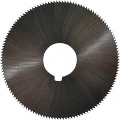 Made in USA - 2-1/4" Diam x 0.036" Blade Thickness x 5/8" Arbor Hole Diam, 132 Tooth Slitting and Slotting Saw - Arbor Connection, Right Hand, Uncoated, High Speed Steel, Concave Ground, Contains Keyway - Makers Industrial Supply