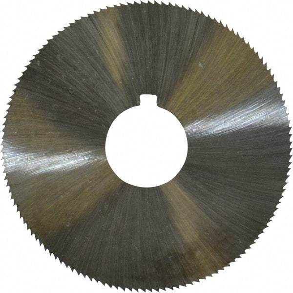 Made in USA - 2-1/4" Diam x 0.045" Blade Thickness x 5/8" Arbor Hole Diam, 132 Tooth Slitting and Slotting Saw - Arbor Connection, Right Hand, Uncoated, High Speed Steel, Concave Ground, Contains Keyway - Makers Industrial Supply