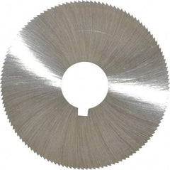 Made in USA - 2-1/4" Diam x 0.051" Blade Thickness x 5/8" Arbor Hole Diam, 132 Tooth Slitting and Slotting Saw - Arbor Connection, Right Hand, Uncoated, High Speed Steel, Concave Ground, Contains Keyway - Makers Industrial Supply