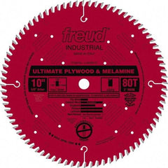 Freud - 10" Diam, 5/8" Arbor Hole Diam, 80 Tooth Wet & Dry Cut Saw Blade - Carbide-Tipped, Standard Round Arbor - Makers Industrial Supply