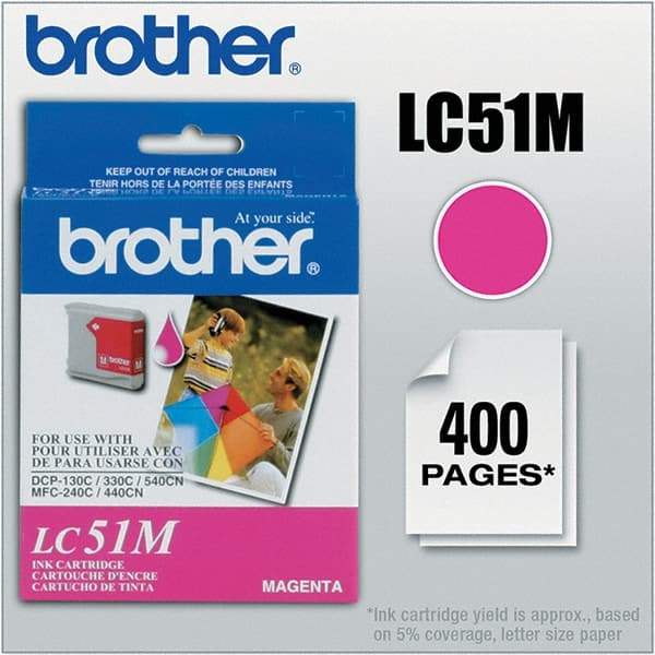 Brother - Magenta Ink Cartridge - Use with Brother DCP-130C, 330C, 350C, intelliFAX-1860C, 1960C, 2480C, 2580C, MFC-230C, 240C, 440CN, 465CN, 665CW, 685CW, 845CW, 885CW, 3360C - Makers Industrial Supply