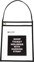 C-LINE - 15 Piece Clear Hanging Strap Stitched Shop Ticket Holder - 12" High x 9" Wide - Makers Industrial Supply