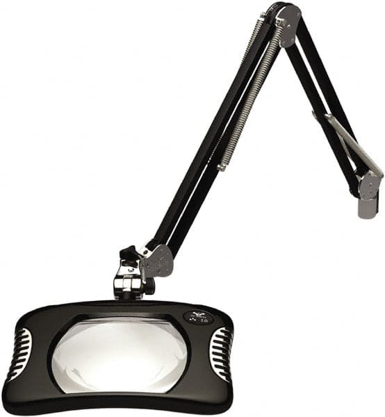 O.C. White - 43 Inch, Swing Arm, Clamp on, LED, Black, Magnifying Task Light - 8 Watt, 2x Magnification, 7 Inch Wide, 5-1/4 Inch Long - Makers Industrial Supply