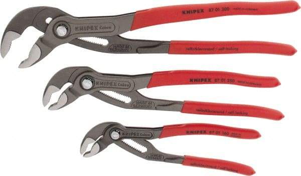 Knipex - 3 Piece Pipe Wrench & Water Pump Plier Set - Comes in Plastic Deep-Drawn Packaging - Makers Industrial Supply