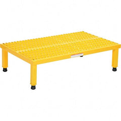 Vestil - 9" High x 24" Wide x 36" Deep, Yellow Step Stand - Steel, 500 Lb Capacity - Makers Industrial Supply