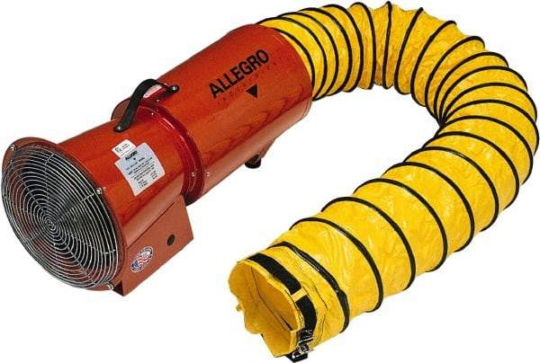Allegro - 1,275 CFM, Electrical AC Axial Blower Kit - 8 Inch Inlet/Outlet, 0.33 HP, 120 Max Voltage Rating - Makers Industrial Supply