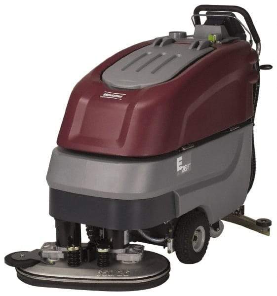 Minuteman - 26" Cleaning Width, Electric Floor Scrubber - 0.60 (Vacuum) & 0.75 (Brush) hp, 180 RPM, 65" Water Lift, 19 Gal Tank Capacity, Series E26 - Makers Industrial Supply